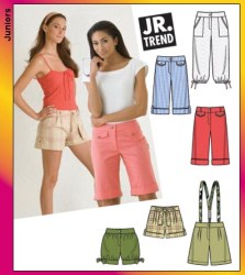3849 CROP PANTS, CAPRI, SHORTS, SUSPENDERS PATTERN 11/12- 15/16